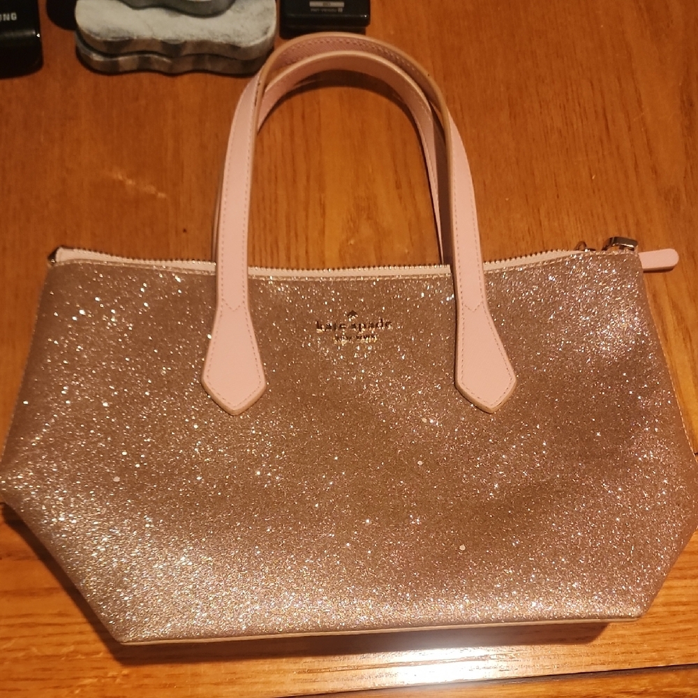Kate Spade Sparkle Tote - Gold and Pink Small